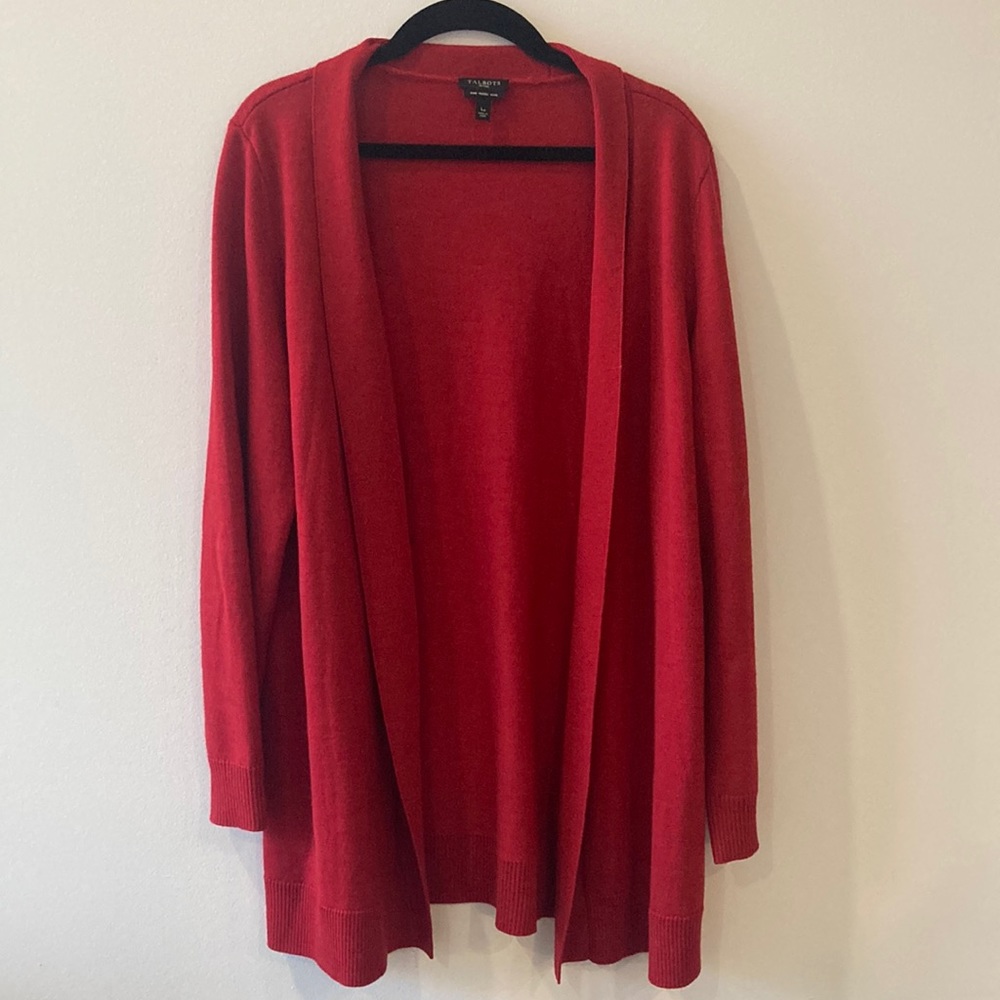 Talbots 100% Merino Wool Open Cardigan Sweater